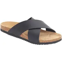 Brave Soul - Sandales pour femmes, liège, lanières croisées WH354 (45 EU) (Noir)