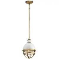 Kichler Suspension Tollis, laiton naturel et blanc, 1xE27x40W, verre, dimensions : 135,9 x 20,4 x 20,4 cm, IP20, Quintiesse