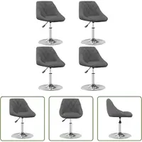 The Living Store Chaise de salle à manger 4 pcs. Pivotant Gris foncé Velours