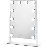 Uniq Miroir de maquillage Vanity New York Hollywood avec éclairage LED - Miroir de maquillage à intensité réglable avec 3 modes d'éclairage, blanc