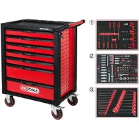 Ks Tools RACINGline NOIR/ROUGE Servante d'atelier à 7 tiroirs