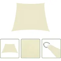 The Living Store Voile d'ombrage tissu Oxford trapézoïdal 2/4x3 m blanc crème