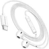 Avizar Mayaxess, écouteurs USB-C avec micro pour Galaxy S25 / Ultra / Plus / FE / Edge, blanc