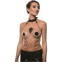 Guilty Pleasure BDSM Guilty Pleasure Allure - ensemble collier et chaîne de corps (noir)