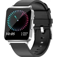 INF Montre intelligente avec ECG, pouls, oxygène sanguin, moniteur de sommeil Argent