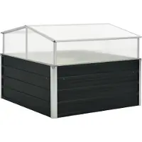 vidaXL Serre Anthracite 100x100x77 cm Acier galvanisé