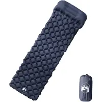 vidaXL Matelas de camping gonflable avec oreiller 1 personne gris
