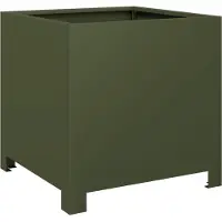 vidaXL Jardinière vert olive 40x40x40 cm acier