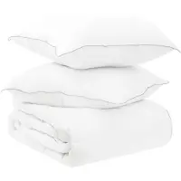 vidaXL Ensemble de literie avec oreiller, blanc, 135 x 220 cm, polyester et bambou