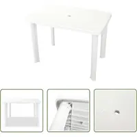 The Living Store Table de jardin blanche 101 x 68 x 72 cm plastique