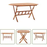 The Living Store Table de jardin pliante 135 x 85 x 75 cm en bois massif d'acacia