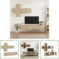 The Living Store Ensemble de 7 meubles TV en bois composite chêne Sonoma