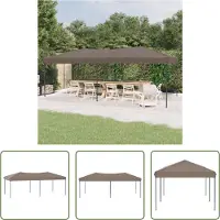 The Living Store Tente de réception pliable taupe 3x6 m