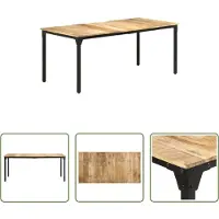 The Living Store Table de salle à manger 180x90x76 cm Bois de manguier rugueux