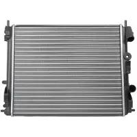 Hella Radiateur moteur à ailettes assemblées mécaniquement 480 - 414 mm pour DACIA SANDERO, entre autres