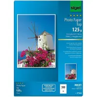 Sigel InkJet Top Photo Paper IP664 - Brillant - blanc brillant - A4 (210 x 297 mm) - 125 g/m² - 100 feuille(s) papier photo