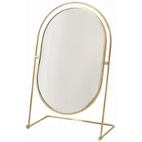 Uniq Miroir de table Oval Lux - Élégant miroir de maquillage doré