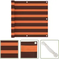 The Living Store Brise-Vue Balcon Orange et Marron 90x400 cm Tissu Oxford