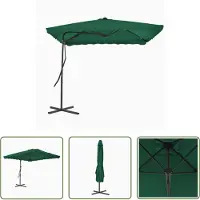 The Living Store Parasol avec mât en acier 250×250 cm Vert