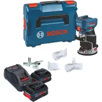 Bosch Fraiseuse de chants GKF 18V-8 Professional 18 V 8,0 mm sans balais + 2 batteries ProCORE 5,5 Ah + chargeur + L-Boxx