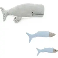 Crochetts Peluche OCÉANO Bleu Baleine Poisson 29 x 84 x 14 cm 3 pièces