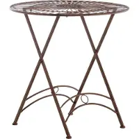 OEM Table en métal marron 71 x 71 x 71 cm, résistante aux intempéries, pour 4 personnes