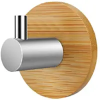 Wella Bambou Acier Inoxydable Crochet Mur VêTements Sac Casque Clé Cintre Cuisine Salle de Bains Porte Serviette ÉTagèRe Antirouille (A)
