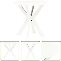 The Living Store Table de bistrot blanche Ø70 cm plastique
