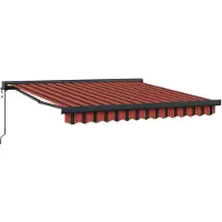 vidaXL Marquise rétractable Orange et brun 3,5x2,5 m Tissu & aluminium