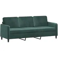vidaXL Canapé 3 places vert foncé 180 cm velours