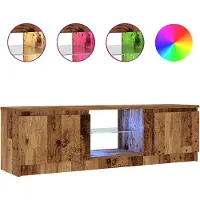 vidaXL Armoire TV avec lampes LED imitation vieux bois 120x30x36 cm