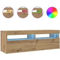 vidaXL Armoire TV avec LED Chêne Artisan 120x35x40 cm Bois composite