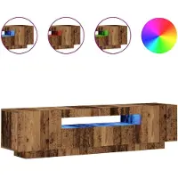 vidaXL Armoire TV avec lampes LED imitation vieux bois 160x35x40 cm