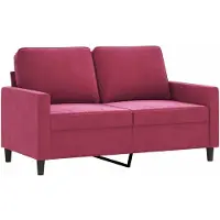 vidaXL Canapé à 2 places Rouge bordeaux 120 cm Velours