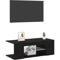 vidaXL : Meuble TV, 90 x 39 x 30 cm, noir, imitation chêne, panneaux de particules