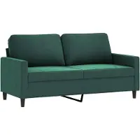 vidaXL Canapé 2 places vert foncé 140 cm velours