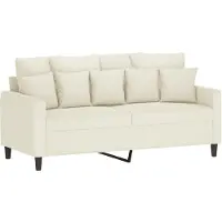vidaXL Canapé 2 places crème 140 cm velours