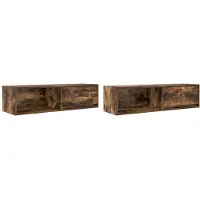 vidaXL Armoires TV 2 pcs. Chêne fumé 100x31x25,5 cm Matériau dérivé du bois