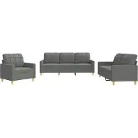 vidaXL Ensemble de canapés 3 pièces avec coussins Tissu gris foncé