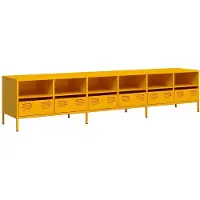 vidaXL Armoire TV jaune moutarde 202x39x43,5 cm Acier laminé à froid
