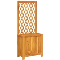 vidaXL Jardinière avec treillis 55x29,5x132 cm bois massif d'acacia