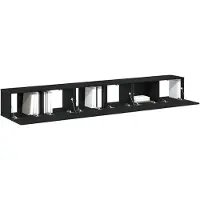 vidaXL Ensemble de meubles TV 3 pcs Noir imitation chêne 80 x 30 x 30 cm