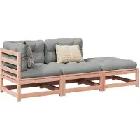 vidaXL Ensemble de canapé de jardin 3 pièces avec coussins en bois massif de douglas