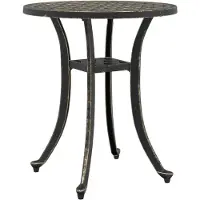 vidaXL Table de jardin Bronzes Ø48x53 cm Fonte d'aluminium