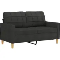 vidaXL Canapé 2 places noir 120 cm Tissu