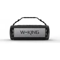 W-king Głośnik Przenośny głośnik bezprzewodowy D8 czarno- srebrny, Enceinte Bluetooth, Noir, Argent