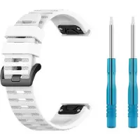 FIXED Silicone rem til Garmin QuickFit 22 mm Hvid, Montre connectée : accessoires, Blanc