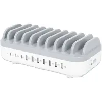 Manhattan Station de recharge USB 10 ports 120W blanc/gris