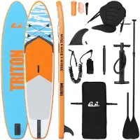 vidaXL Planche de SUP avec siège 2-en-1 TRITON 366 x 81 x 15 cm, bleue, pour