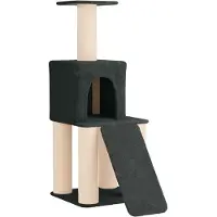 vidaXL Arbre à chat avec poteaux à griffer en sisal, gris foncé, 146 cm